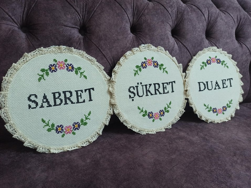 Bohem Çiçekli Nakışlı El Yapımı Duvar Süsü - Görsel 2