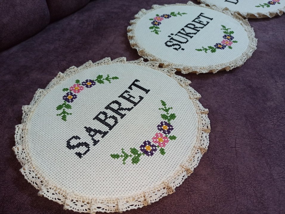 Bohem Çiçekli Nakışlı El Yapımı Duvar Süsü - Görsel 4