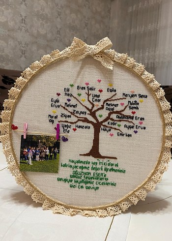 Bohem Tarzı Nakışlı Aile Ağacı Çerçevesi - Görsel 2
