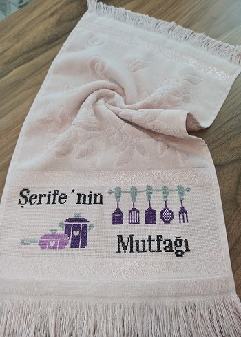 Nakışlı Mor Mutfak Havlusu - Görsel 2