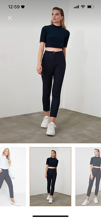 Trendyol Milla Lacivert cigarette pantolon