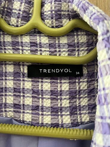 Lila düğmeli blazer ceket - Görsel 3