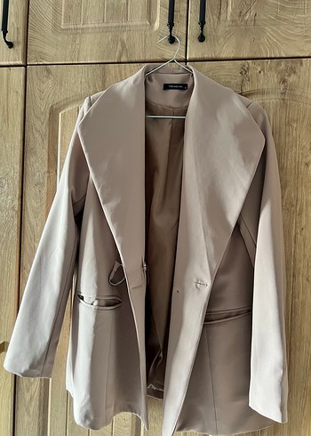 Vizon Kadın Kemerli Blazer Ceket - Görsel 2