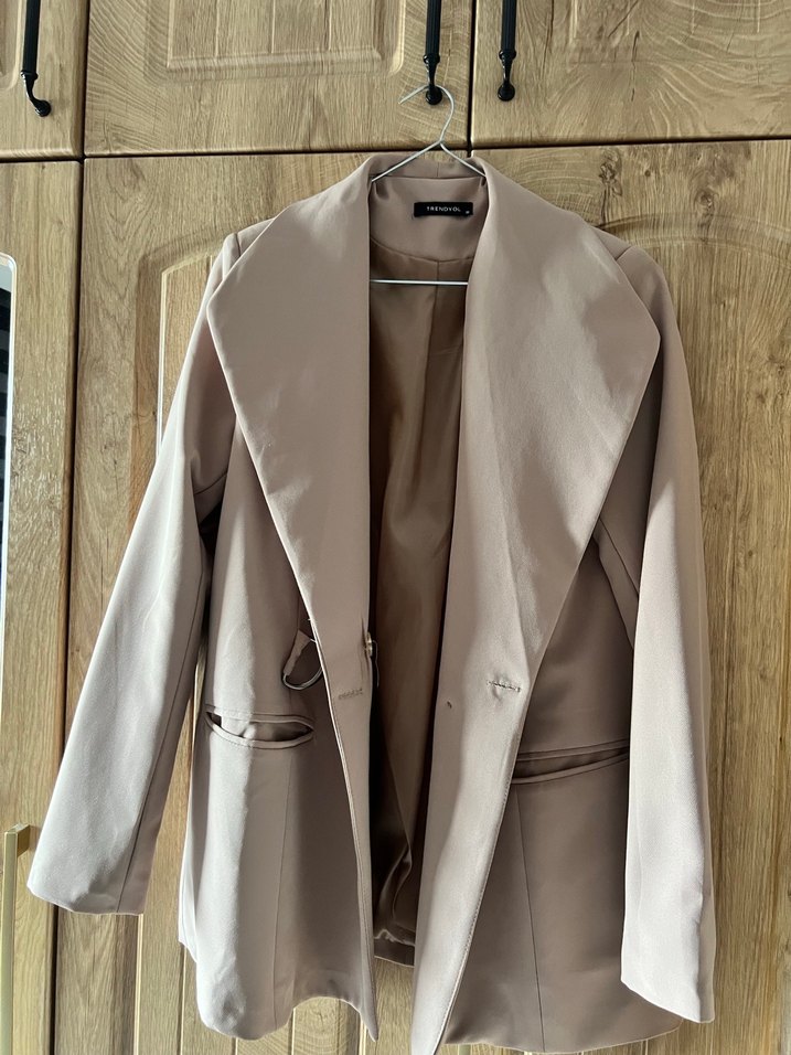 Vizon Kadın Kemerli Blazer Ceket - Görsel 2