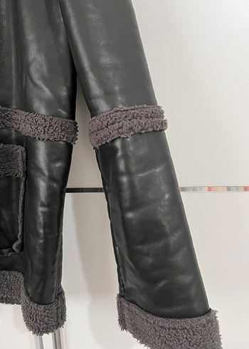 Kürk Detaylı Deri Kadın Ceket - Görsel 3