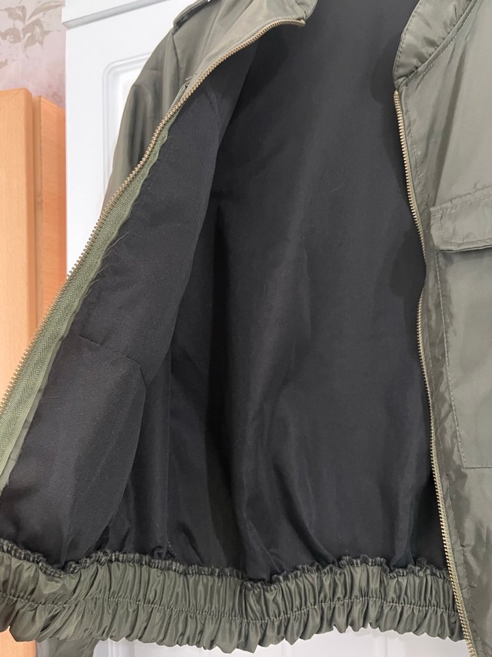 Haki yeşil  Kısa Fermuarlı Kadın Ceket - Görsel 3