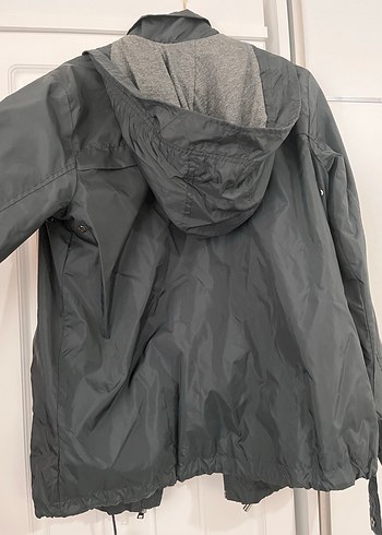 Haki yeşil Midi Boy kadın yağmurluk Fermuarlı - Görsel 4