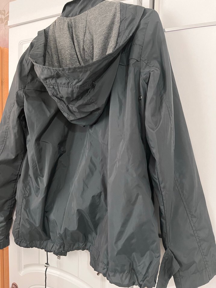 Haki yeşil Midi Boy kadın yağmurluk Fermuarlı - Görsel 2