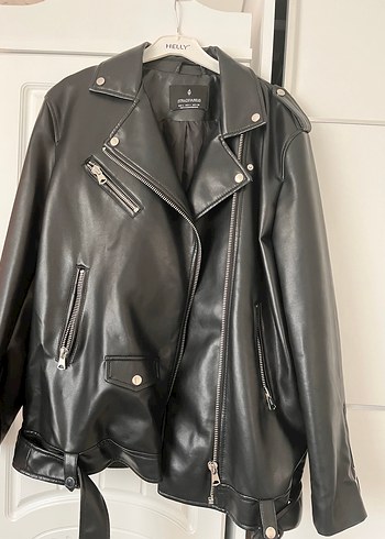 Siyah Deri Biker Ceket - Görsel 5