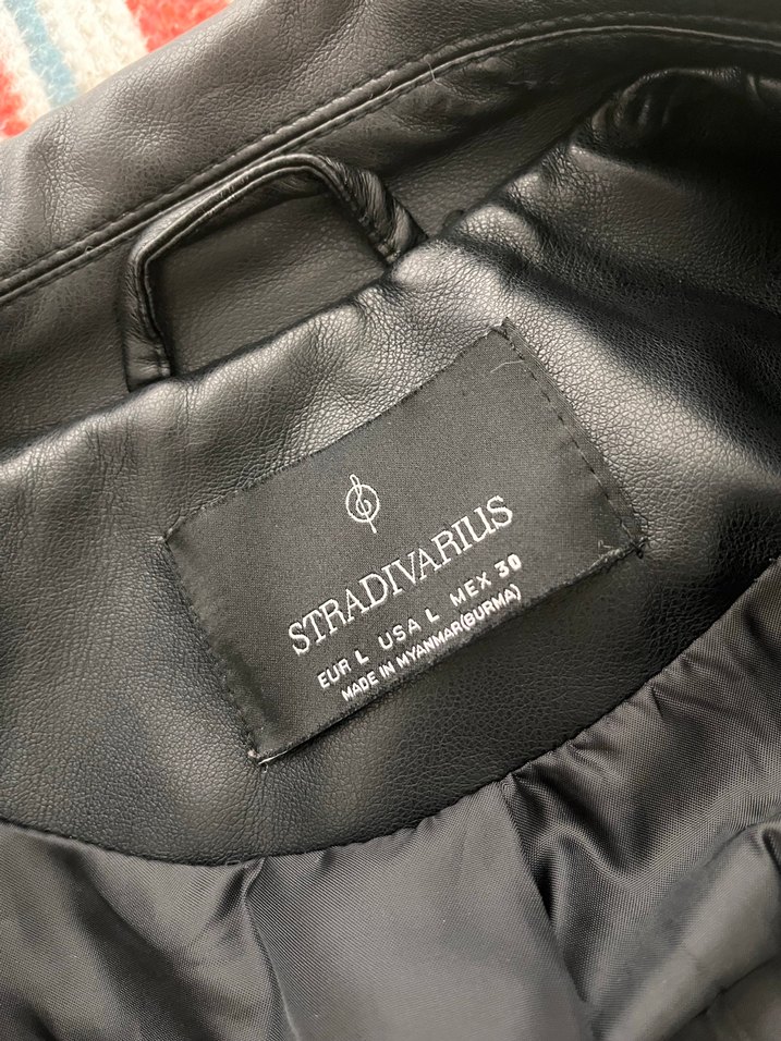 Siyah Deri Biker Ceket - Görsel 3