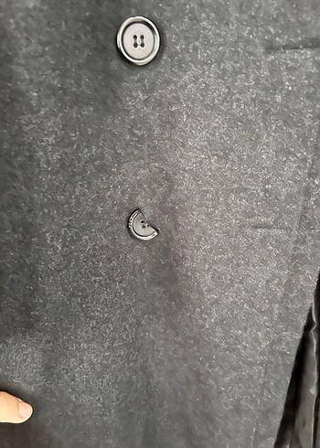 Siyah Çift Düğmeli Kaban - Görsel 5