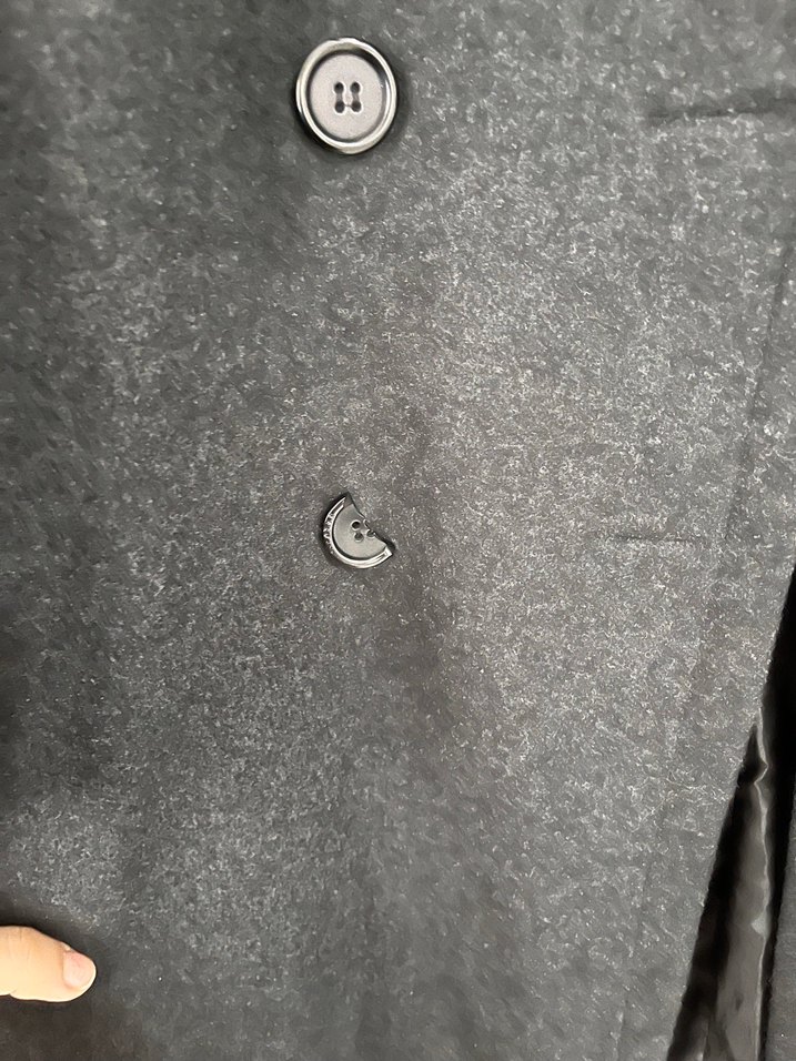 Siyah Çift Düğmeli Kaban - Görsel 5