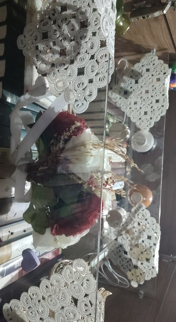 Ceviz vitrin, cam Kapaklı dolap, kitaplık - Görsel 3