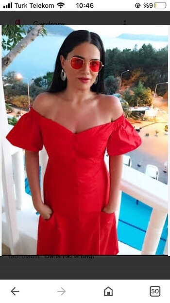 Koton kırmızı elbise - Görsel 3