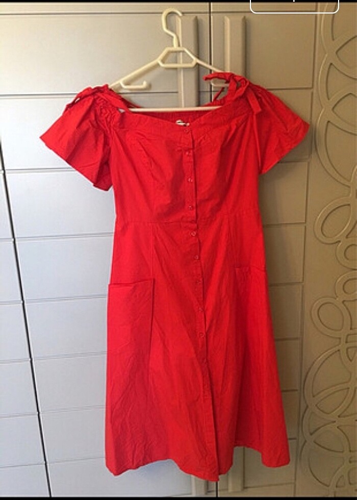 Koton kırmızı elbise - Görsel 2