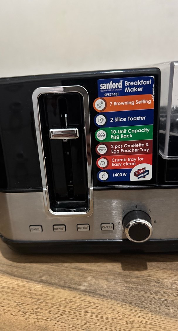 Siyah Çok Fonksiyonlu  Kahvaltı Hazırlayıcı Makine - Görsel 4