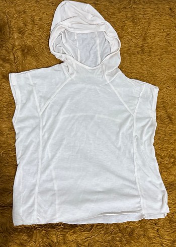 HM Kadın Pudra renk  Kapüşonlu Kolsuz Sweatshirt - Görsel 2