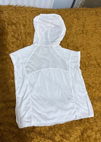 HM Kadın Pudra renk  Kapüşonlu Kolsuz Sweatshirt - Görsel 3