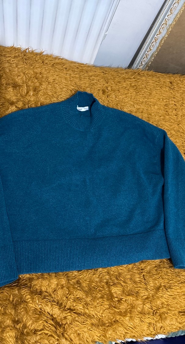 Mavi Kadın Yumuşak Dokulu Kadın Kazak - Görsel 2