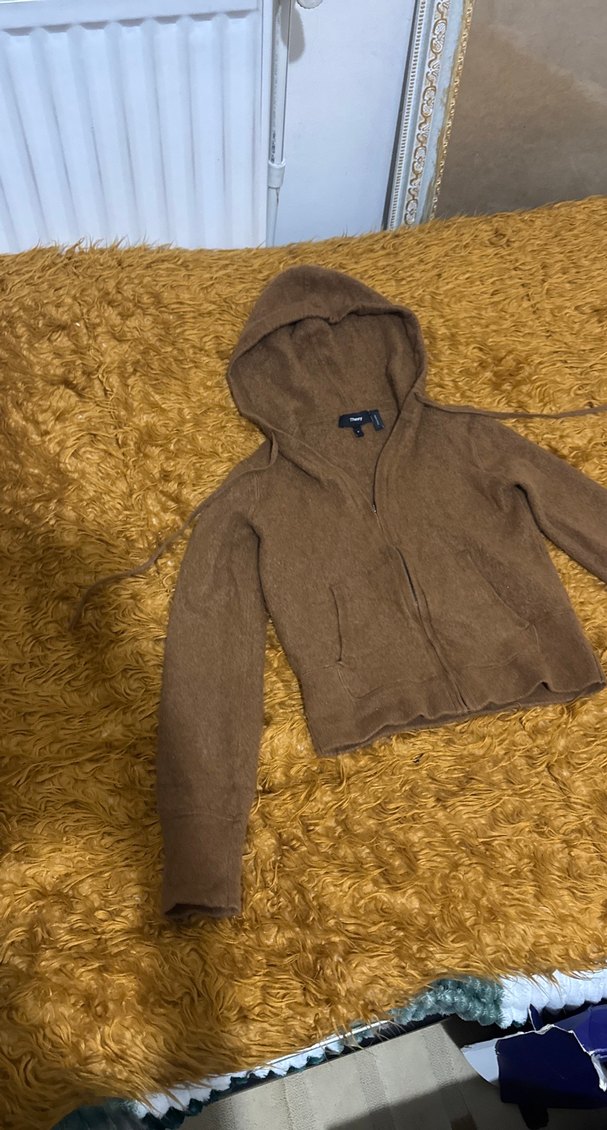 Orijinal Theory marka Açık Kahverengi Kapüşonlu Kadın Eşofman - Görsel 4