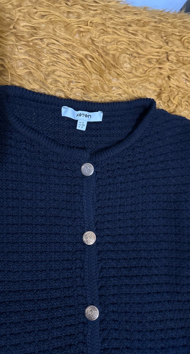 Koton Koyu Lacivert Triko Kadın Hırka - Görsel 4