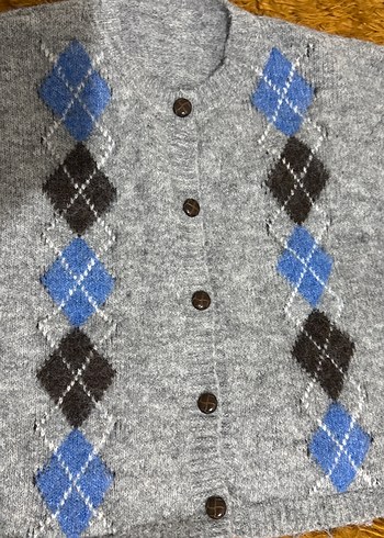 Gri Kadın Bohem Desenli Hırka - Görsel 3