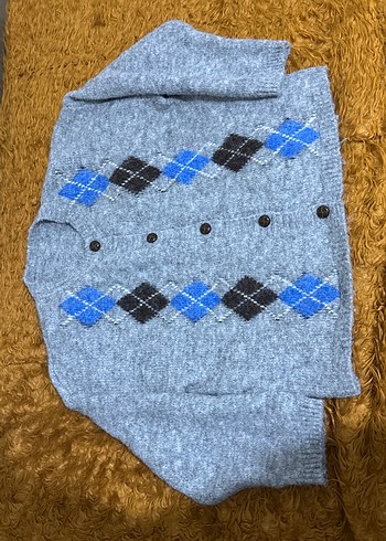 Gri Kadın Bohem Desenli Hırka - Görsel 2