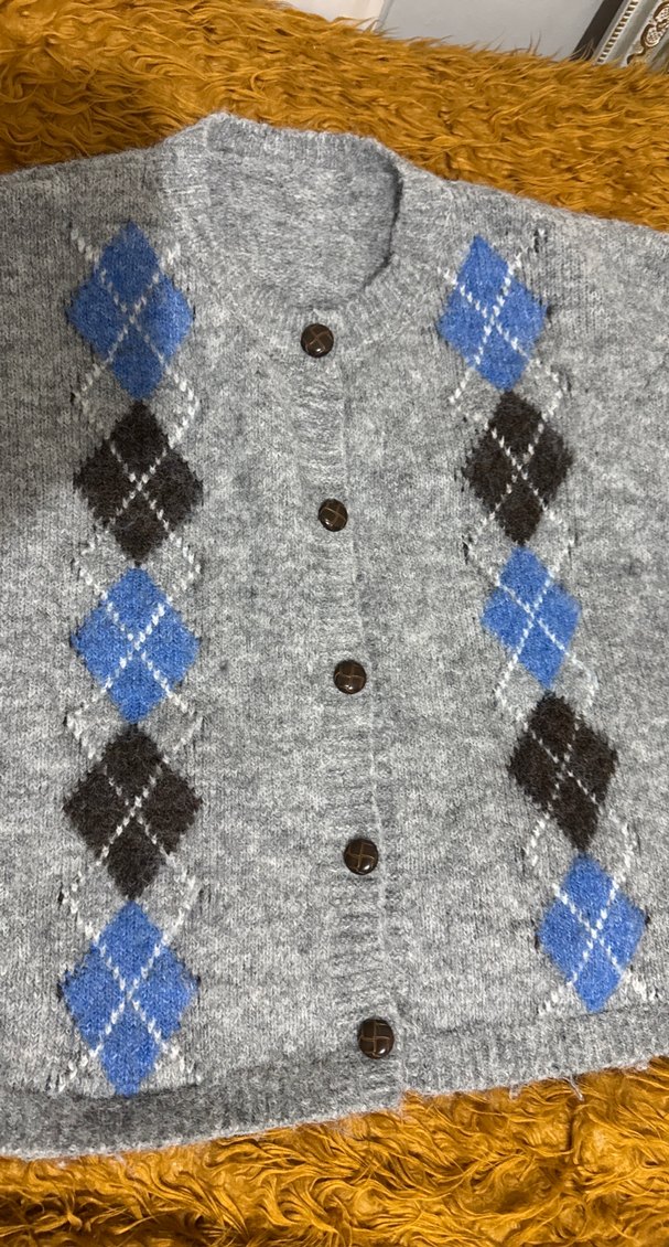 Gri Kadın Bohem Desenli Hırka - Görsel 3