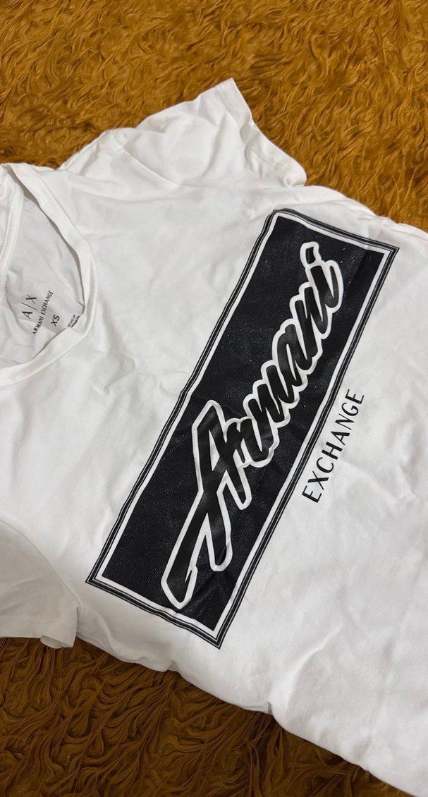 Armani Exchange Beyaz Parlak Baskılı Kısa Kollu Tişört - Görsel 4