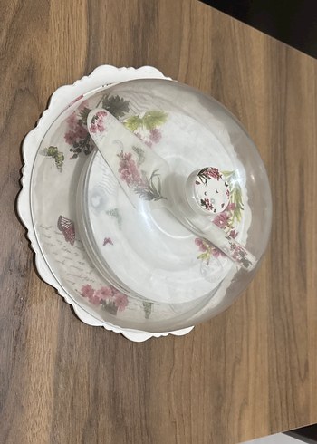 Çiçek Desenli Beyaz Porselen Pasta tabağı Takımı - Görsel 4