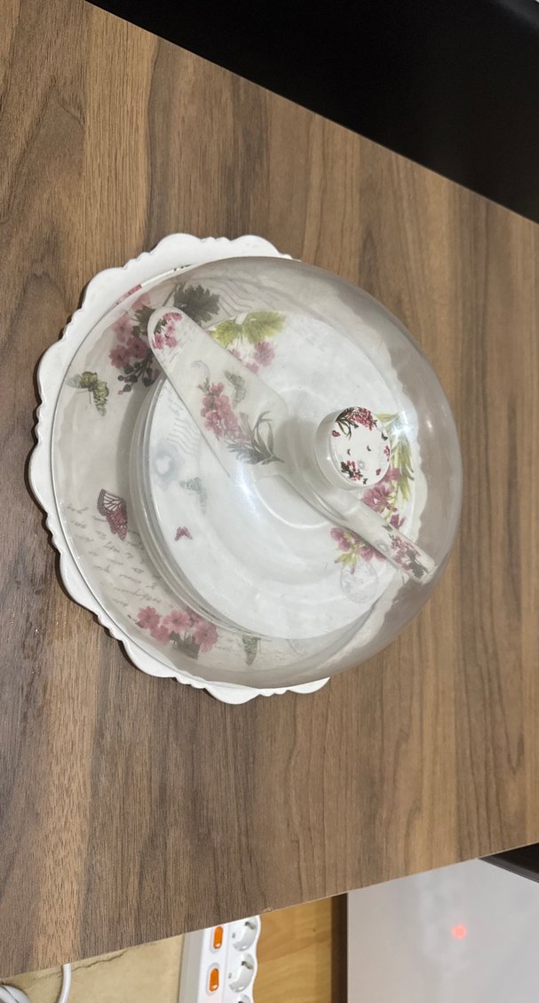 Çiçek Desenli Beyaz Porselen Pasta tabağı Takımı - Görsel 4