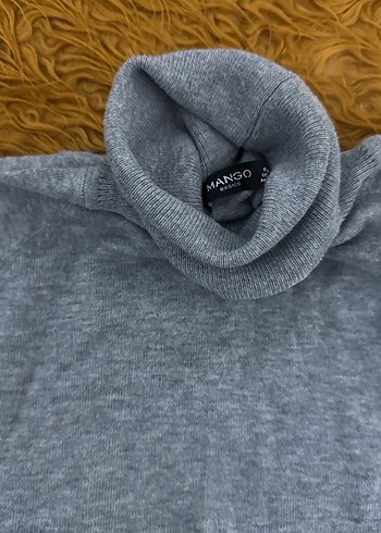 Mango Gri Kadın Boğazlı Örgü Kazak - Görsel 5