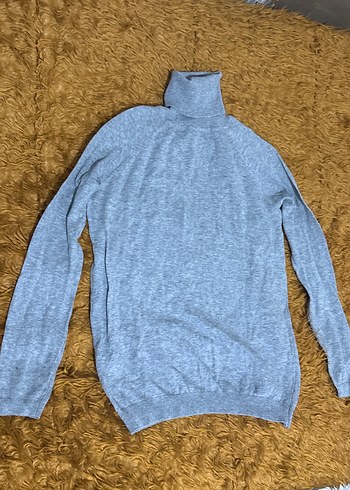 Mango Gri Kadın Boğazlı Örgü Kazak - Görsel 3