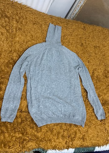 Mango Gri Kadın Boğazlı Örgü Kazak - Görsel 2