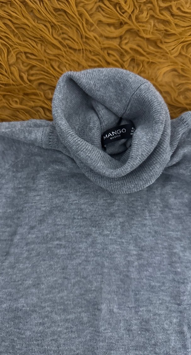 Mango Gri Kadın Boğazlı Örgü Kazak - Görsel 5