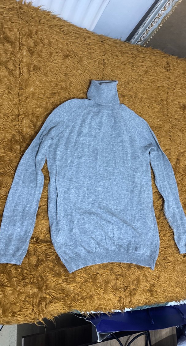 Mango Gri Kadın Boğazlı Örgü Kazak - Görsel 3