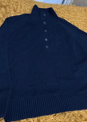 Defacto Kadın Koyu Lacivert Yün Boğazlı Kazak - Görsel 5