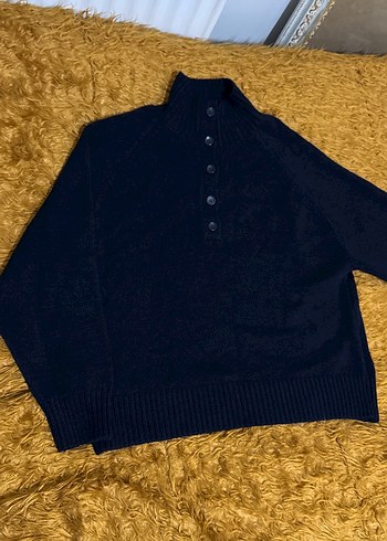 Defacto Kadın Koyu Lacivert Yün Boğazlı Kazak - Görsel 2