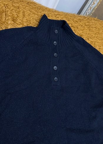 Defacto Kadın Koyu Lacivert Yün Boğazlı Kazak - Görsel 4