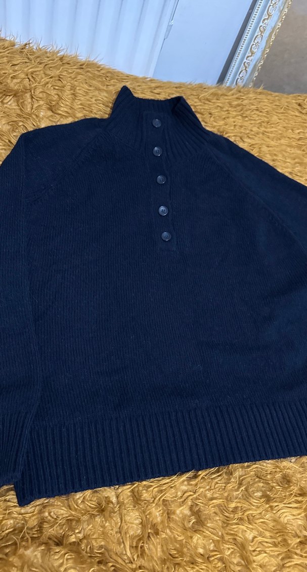 Defacto Kadın Koyu Lacivert Yün Boğazlı Kazak - Görsel 5