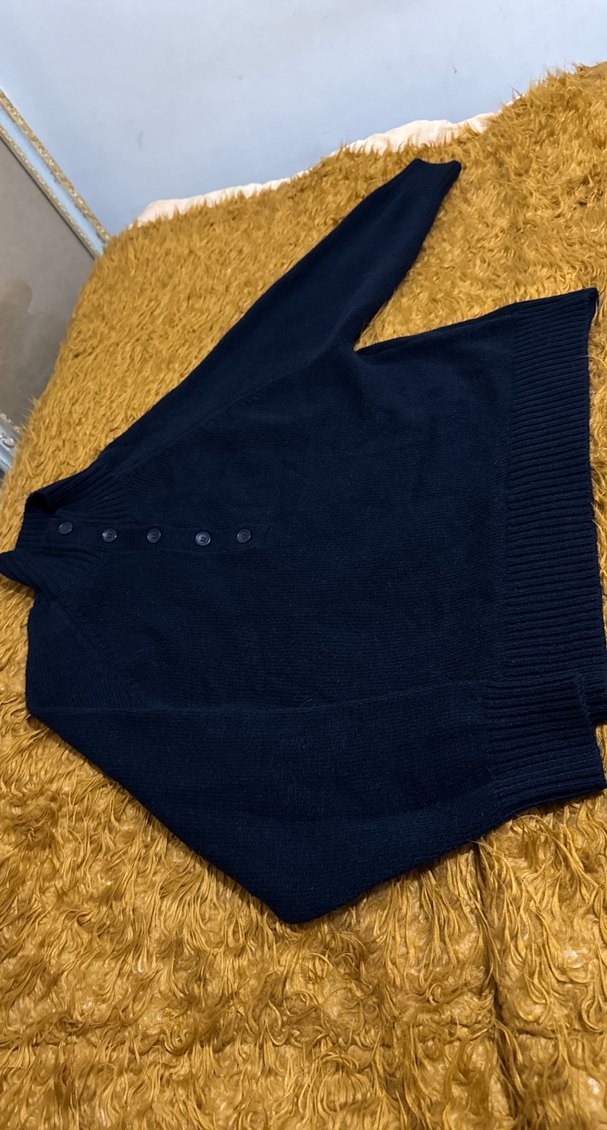 Defacto Kadın Koyu Lacivert Yün Boğazlı Kazak - Görsel 3