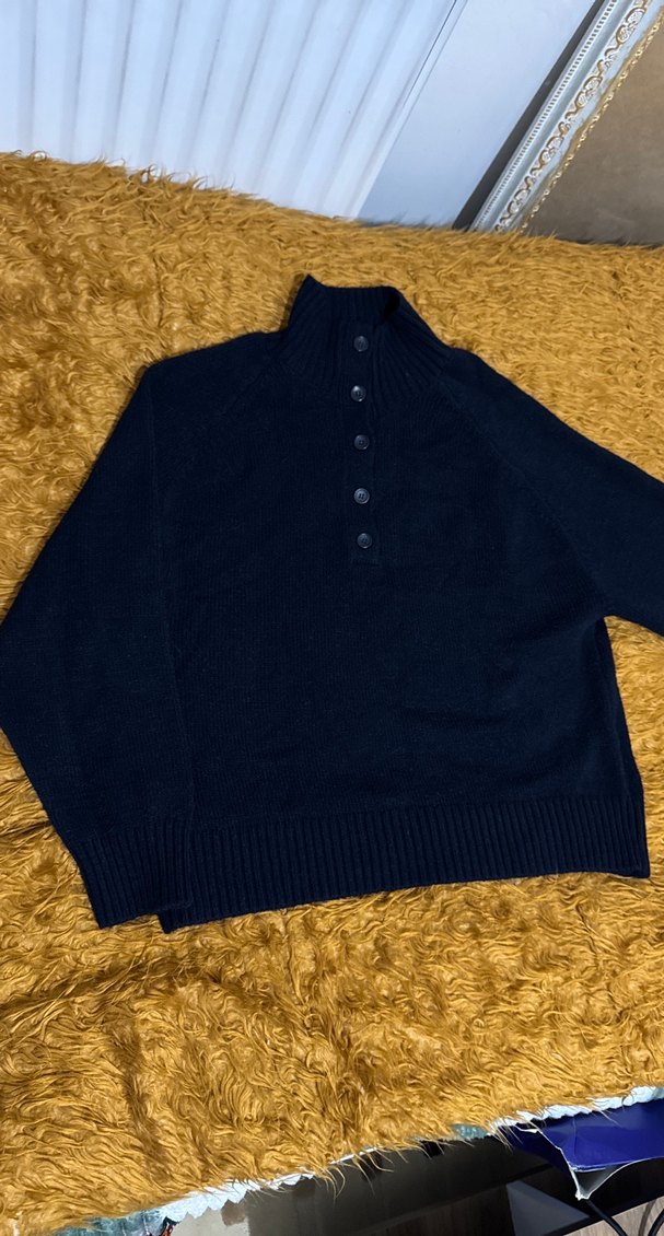 Defacto Kadın Koyu Lacivert Yün Boğazlı Kazak - Görsel 2