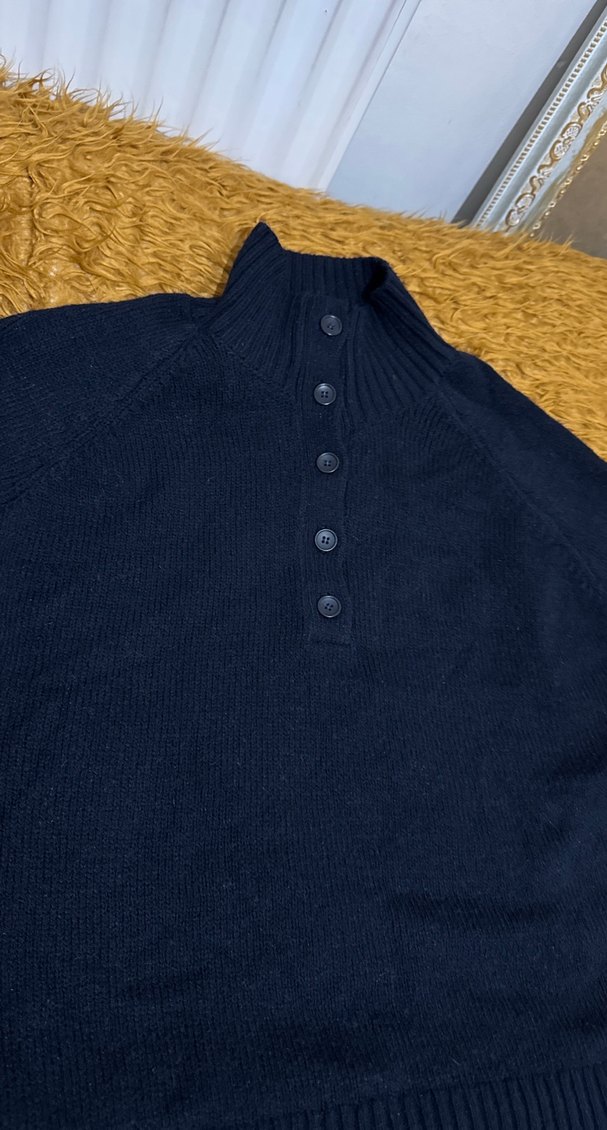 Defacto Kadın Koyu Lacivert Yün Boğazlı Kazak - Görsel 4