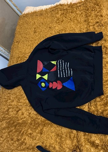Siyah Kapüşonlu Kadın Sweatshirt - Görsel 3