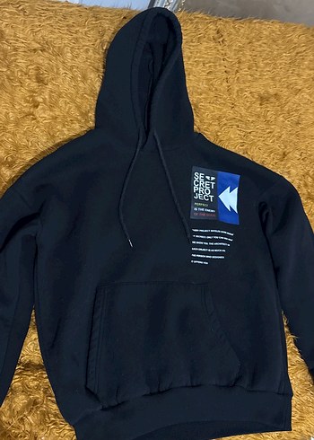 Siyah Kapüşonlu Kadın Sweatshirt - Görsel 2