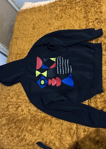 Siyah Kapüşonlu Kadın Sweatshirt - Görsel 4
