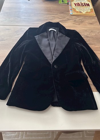 xs Beden siyah Renk Mango Kadın Siyah Süet Düğmeli Blazer Ceket
