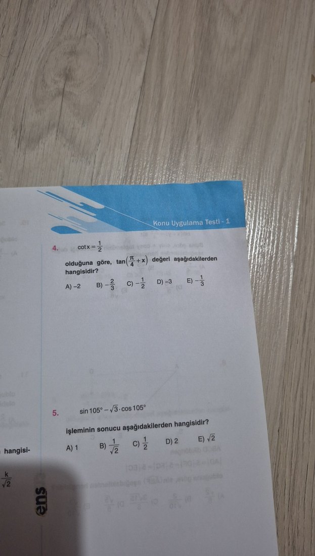 Ens yayınları AYT destek Matematik Soru Bankası - Görsel 3