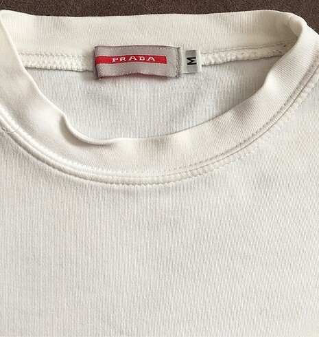 Prada Prada crop beyaz bluz