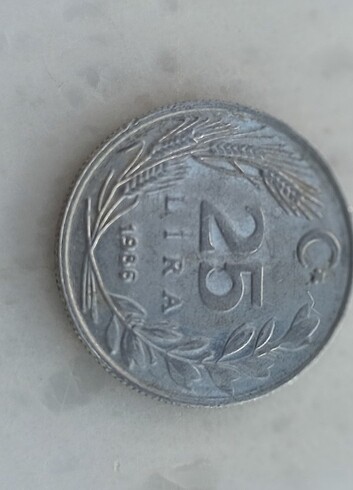 1986 25 Lira Madeni Para